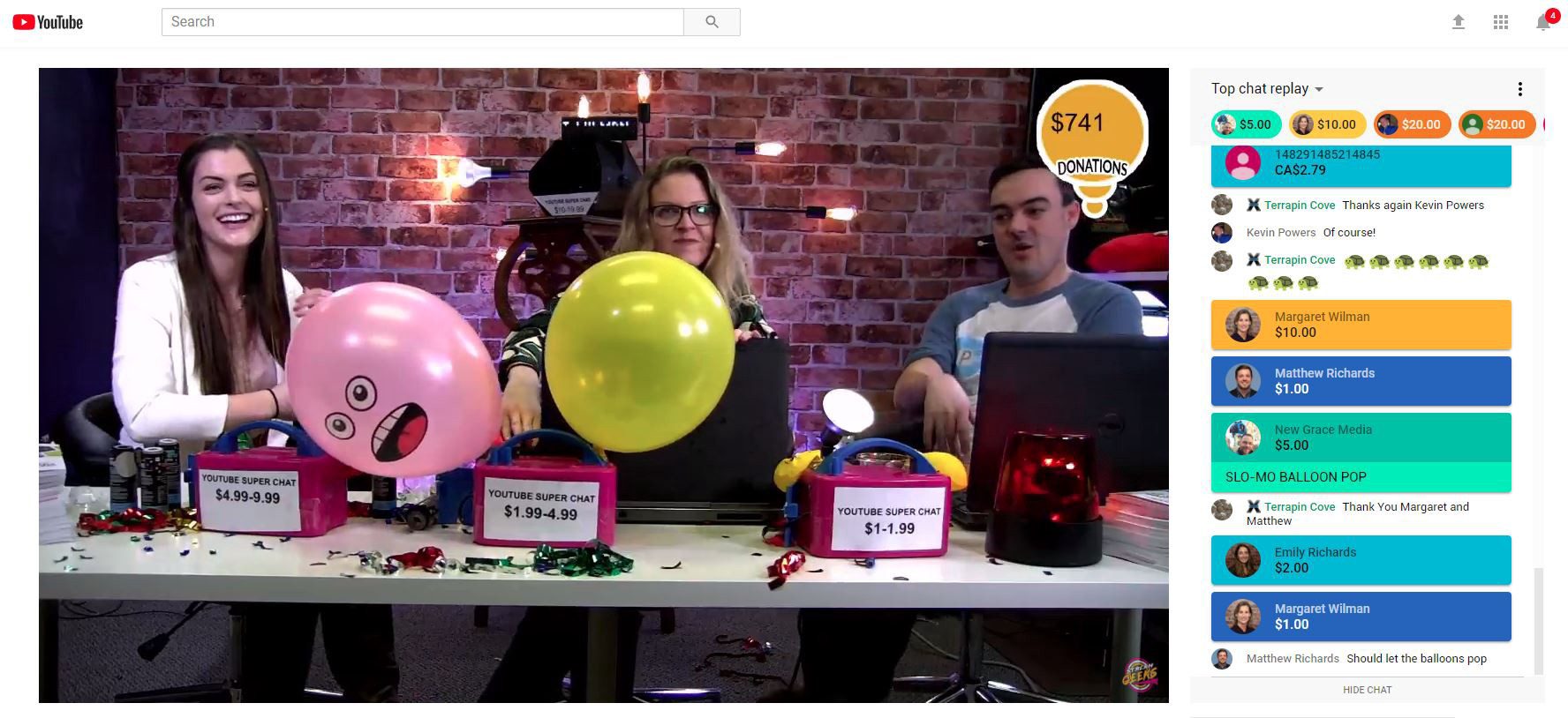 Fundraising with live streaming