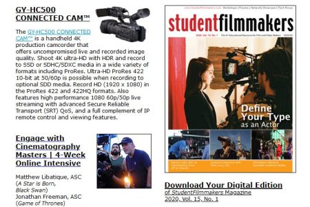 StudentFilmmakers eNewsletter:  Spring Digital Issue