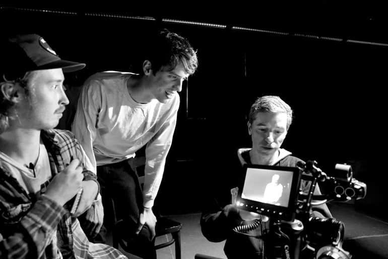 Dustin Morrow on Set.