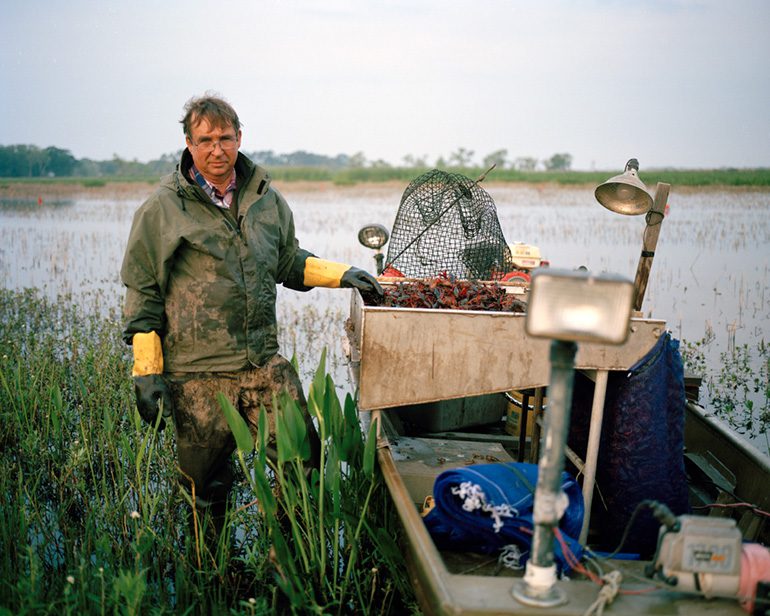 Photo by Michelle Bogre. Edwin Miller, 3rd generation rice and crawfish farmer, Gueydan, LA.
