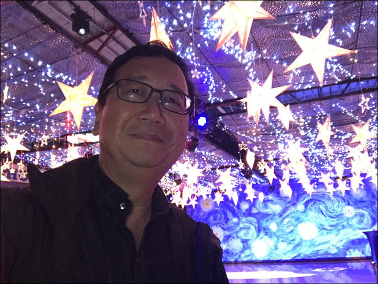 Michael Goi, ASC on film set of "Words on Bathroom Walls;" prom scene.