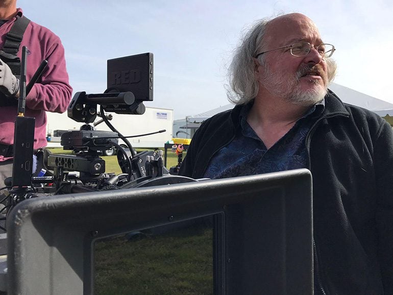 Brad Rushing, csc on the set of "Salvage Marines."