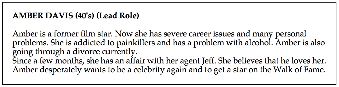 Character description for Amber Davis