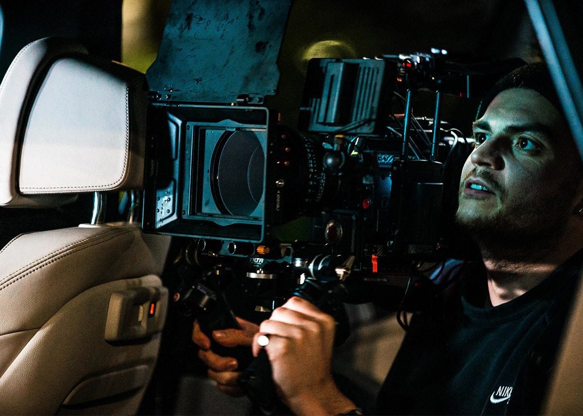 DP filming in a car. Making of: The ARK, directed by Benjamin South