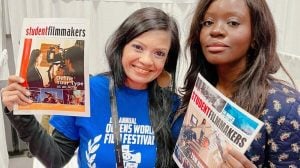 Festivals visit the Student Filmmakers Magazine exhibit booth at NAB NY, Manhattan, to say hello, pick up magazine editions, and network