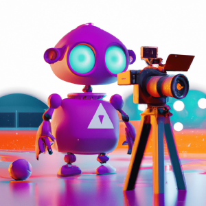 illustration of AI Digital Filmmaking, modern design, for the web, cute, happy, 4k, high resolution, trending in artstation