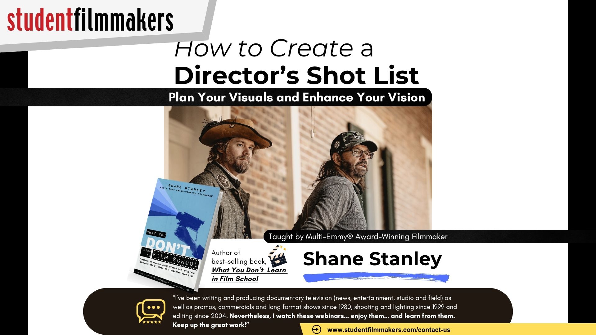 Shot Listing for Directors with Shane Stanley